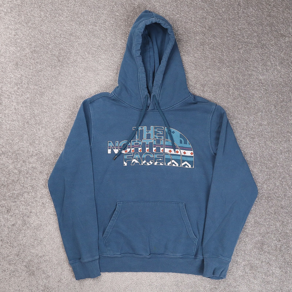 The North Face Half Dome Logo Small Blue Long Sleeve Drawstring Hoodie